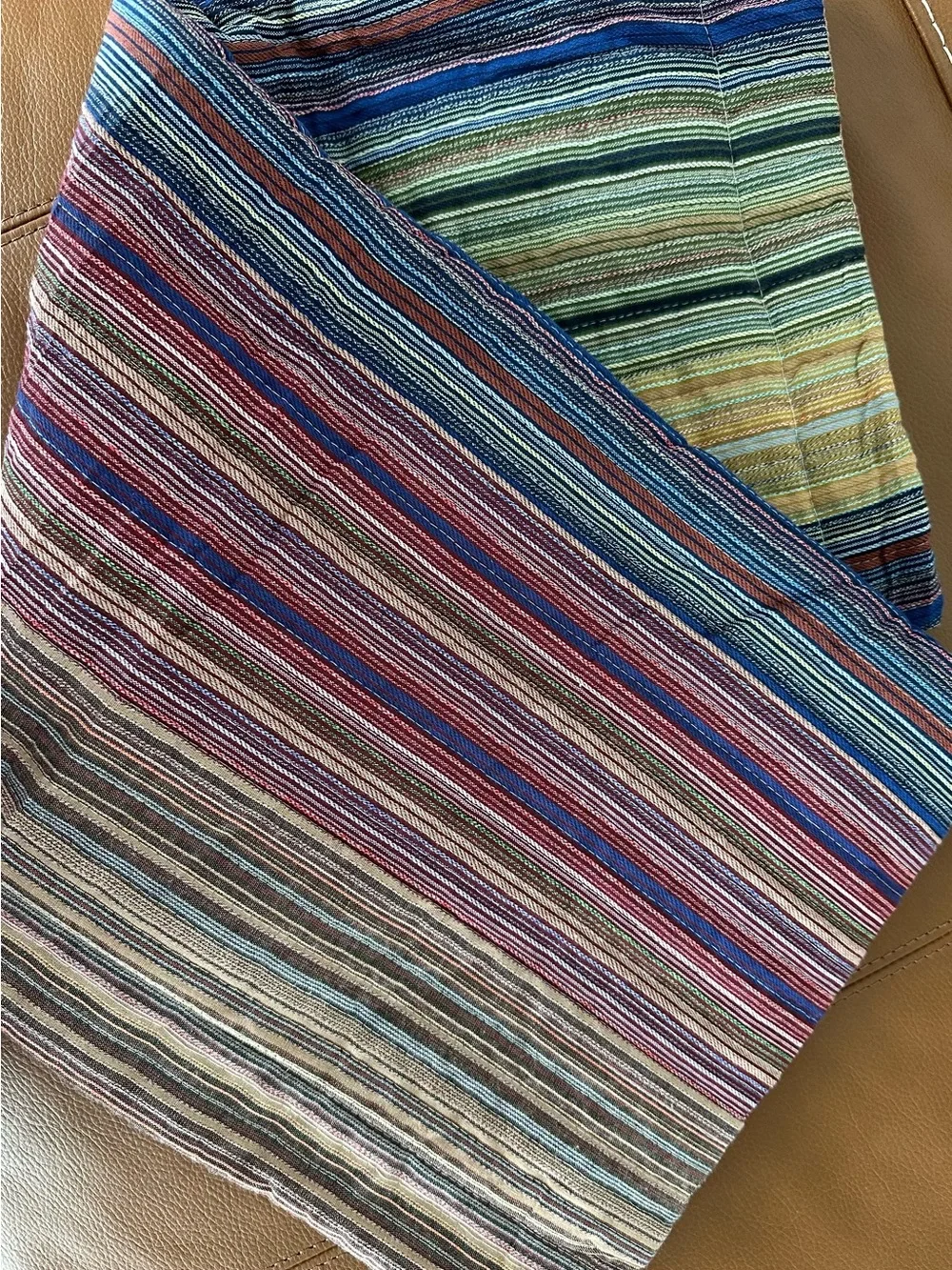 Striped Multicolor Luxury Cotton King Quilted Pillow Shams Set New in packet